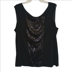 Relativity Black Sequin Sleeveless Top